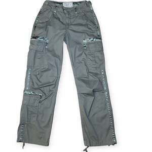 Y2K Abercrombie & Fitch Women’s 24 00S Cargo Pants Satin Trim Utility Green